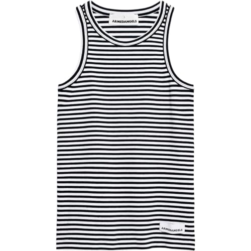 ARMEDANGELS KANITAA Stripes - Damen L Black-White Shirts Top Rundhalsausschnitt Fitted von ARMEDANGELS