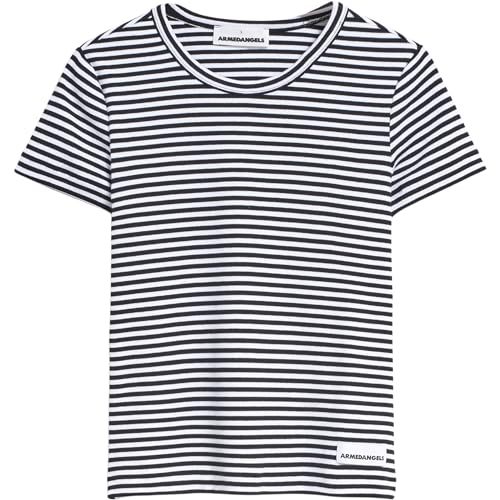 ARMEDANGELS KARDAA Stripes - Damen M Black-White Shirts T-Shirt Rundhalsausschnitt Regular Fit von ARMEDANGELS