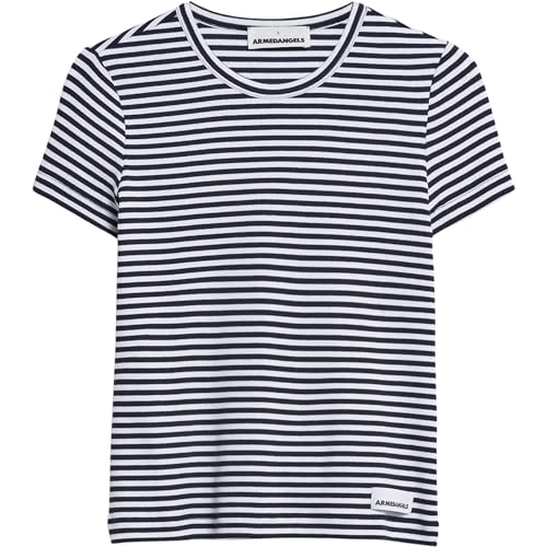 ARMEDANGELS KARDAA Stripes - Damen M Night Sky-White Shirts T-Shirt Rundhalsausschnitt Regular Fit von ARMEDANGELS