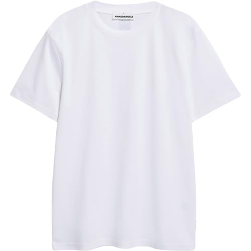 ARMEDANGELS MAARKOS MERC Premium - Herren S White Shirts T-Shirt Rundhalsausschnitt Relaxed Fit von ARMEDANGELS