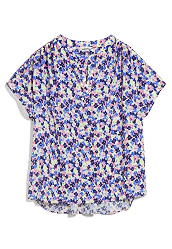 ARMEDANGELS Maaike Multi FLORAL - Damen Bluse Oversized Fit aus Tencel™ Lyocell L Light Lime Bluse Kurzarm V-Neck Oversize von ARMEDANGELS