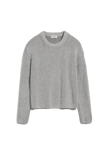 ARMEDANGELS NAARUKO - Damen S Light Grey Melange Strick Pullover Rundhalsausschnitt Loose Fit von ARMEDANGELS