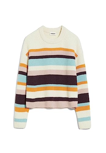 ARMEDANGELS NAARUKO Multicolor - Damen Strick Pullover Oversized Fit aus Bio-Woll Mix L Oatmilk Strick Pullover Rundhals Oversize von ARMEDANGELS