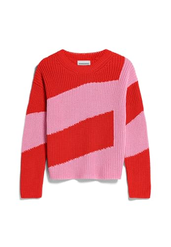 ARMEDANGELS Damen Pullover Loose Fit aus Bio-Baumwolle NURIAAS BLOCKSTRIPES Loose Fit Red Alert-pink Me Up More ARMEDANGELS Damen Pullover Loose Fit aus Bio-Baumwolle NURIAAS BLOCKSTRIPES Loose Fit Red Alert-pink Me Up More von ARMEDANGELS