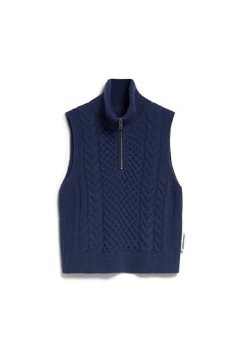 ARMEDANGELS Damen Stricktop Relaxed Fit aus Bio-Woll Mix OLAIAAS Cable Relaxed Fit Deep Sea Blue von ARMEDANGELS