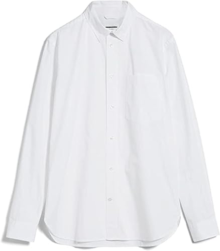 ARMEDANGELS PAITAA Premium - Herren M White Hemd Langarm Rundhalsausschnitt Relaxed Fit von ARMEDANGELS