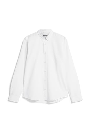 ARMEDANGELS QUAASA - Herren S White Hemd Langarm Rundhalsausschnitt Regular Fit von ARMEDANGELS