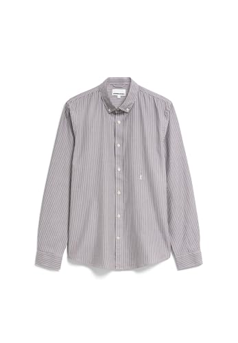ARMEDANGELS Herren Hemd aus Bio-Baumwolle QUAASA Stripes Regular Fit Earth-Cinnamon Dust von ARMEDANGELS