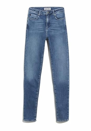 ARMEDANGELS TILLAA - Damen Skinny Fit Mid Waist Denim aus Bio-Baumwoll Mix 28/32 Stone Wash Denims / 5 Pockets Skinny Skinny Fit von ARMEDANGELS