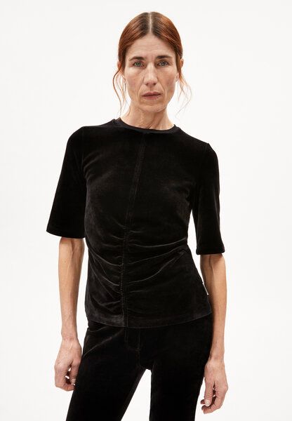 ARMEDANGELS TRASLARAA - Damen T-Shirt Slim Fit aus Samt von ARMEDANGELS