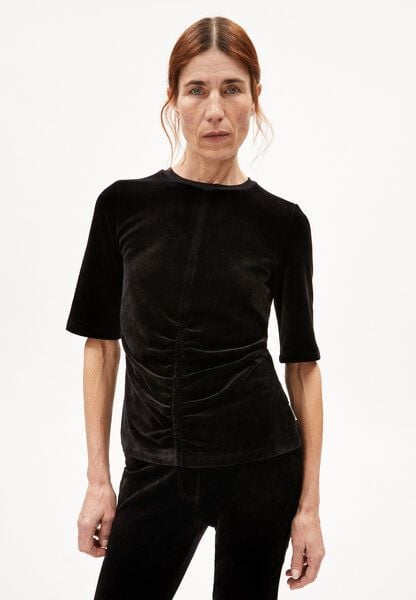 ARMEDANGELS TRASLARAA - Damen T-Shirt Slim Fit aus Samt von ARMEDANGELS