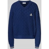 Armedangels Loose Fit Strickpullover aus reiner Baumwolle Modell 'CAARLAS STRUCTURE' in Marine, Größe M von ARMEDANGELS