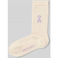 Armedangels Socken mit Logo-Detail Modell 'SAAMUS' in Offwhite, Größe 39-42 von ARMEDANGELS
