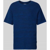 Armedangels T-Shirt mit geripptem Rundhalsausschnitt Modell 'AAMBROSIO' in Blau, Größe M von ARMEDANGELS
