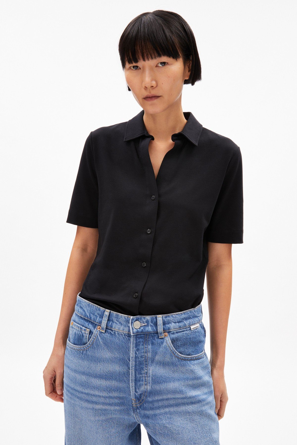 Bluse Kurzarm Nalitaa Schwarz von ARMEDANGELS