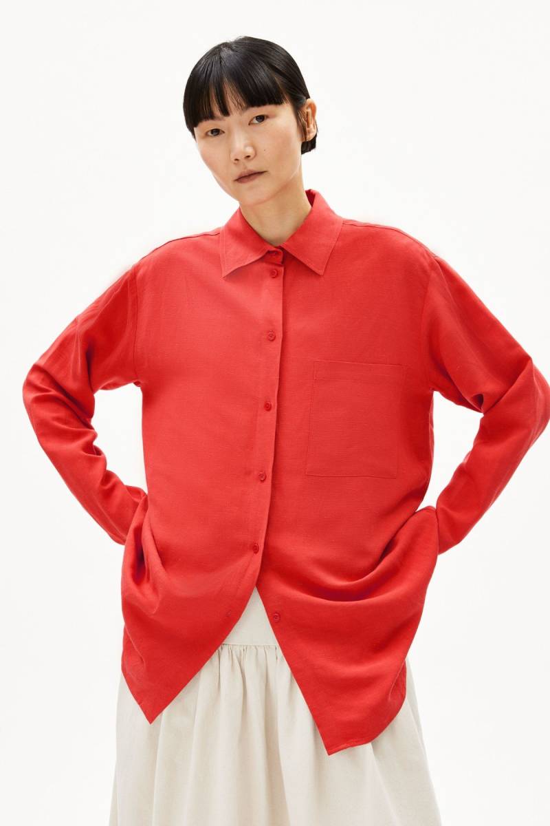 Bluse Langarm Maalgaa Lino Rot von ARMEDANGELS
