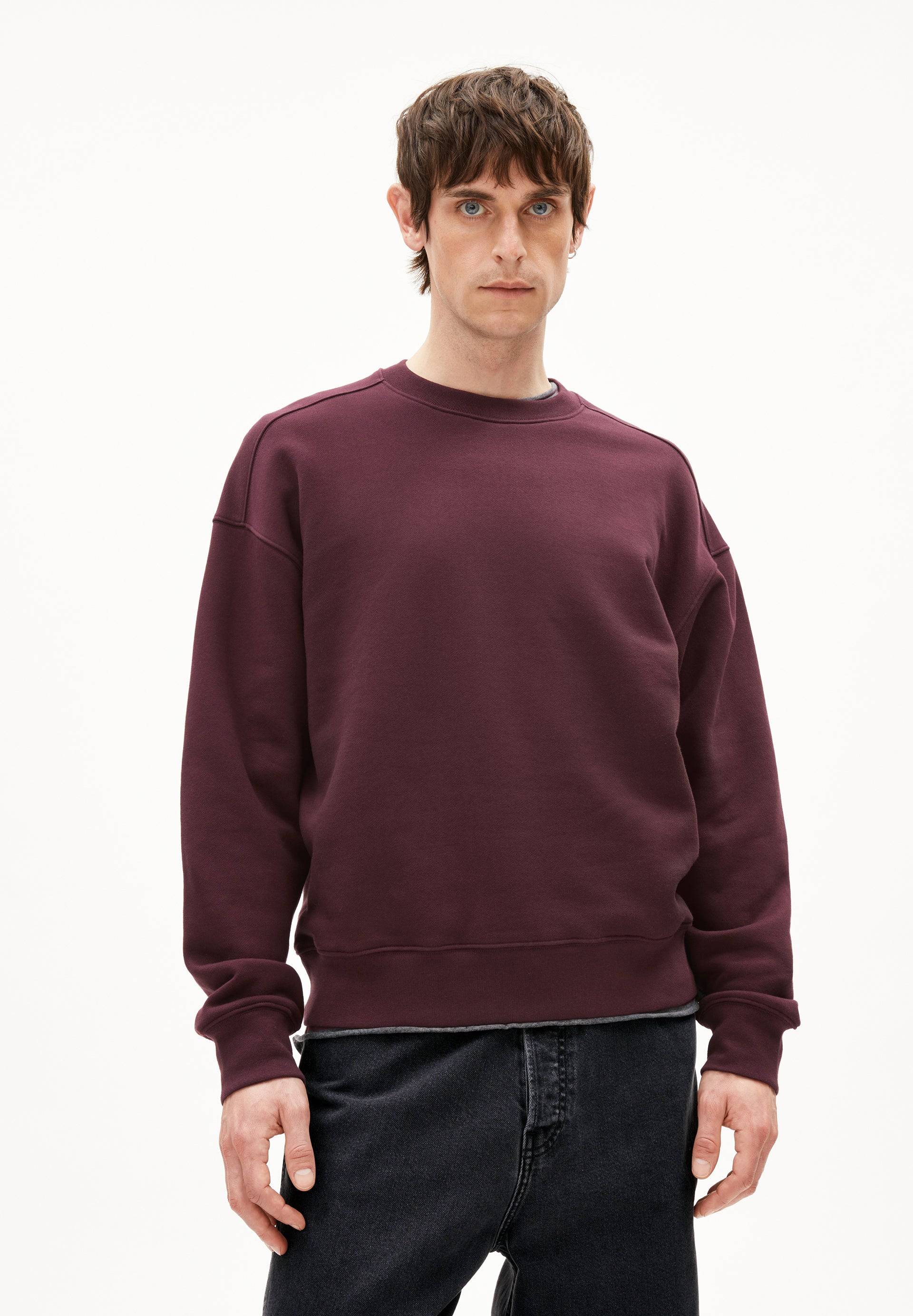 EMAAL Å ZICK ZACK | dark cranberry Sweatshirt aus Bio-Baumwolle S von ARMEDANGELS