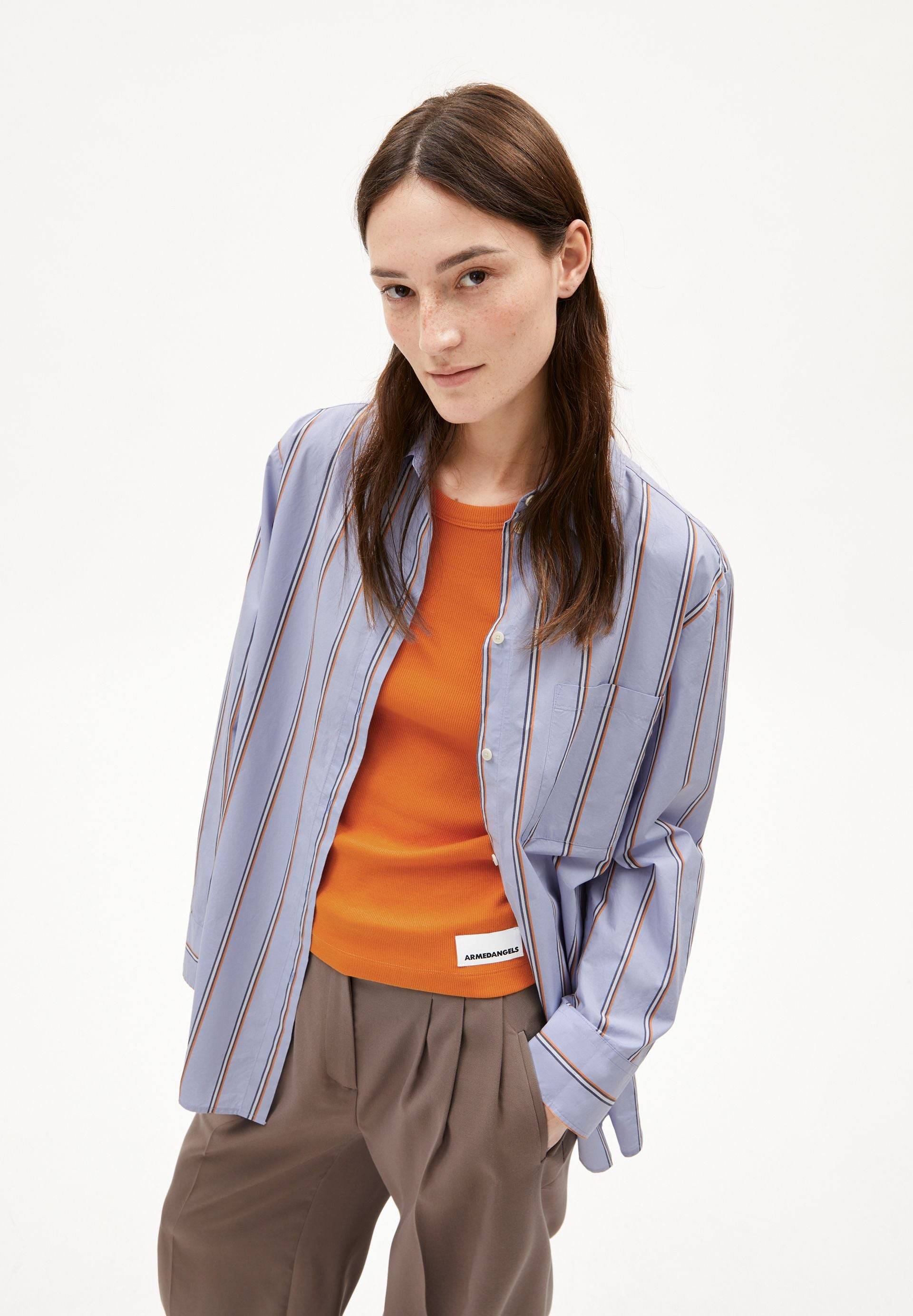 HALIAA STRIPED | heather Bluse aus Bio-Baumwolle XL von ARMEDANGELS