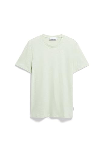 Herren T-Shirt aus Bio-Baumwolle JAAMES Structure Regular Fit Green Ash-oatmilk von ARMEDANGELS
