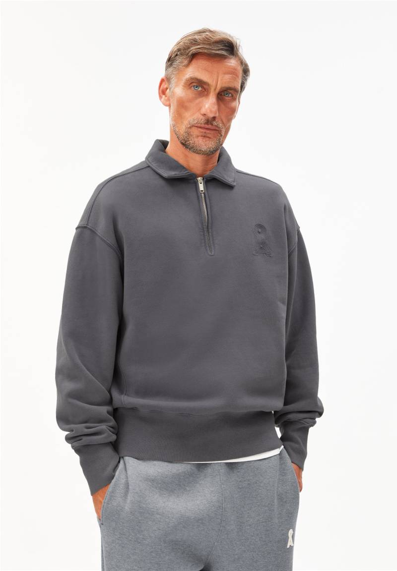 ICONIC Å GMT DYE ZIP TROYER | dark steel washed Sweatshirt aus Bio-Baumwolle S von ARMEDANGELS