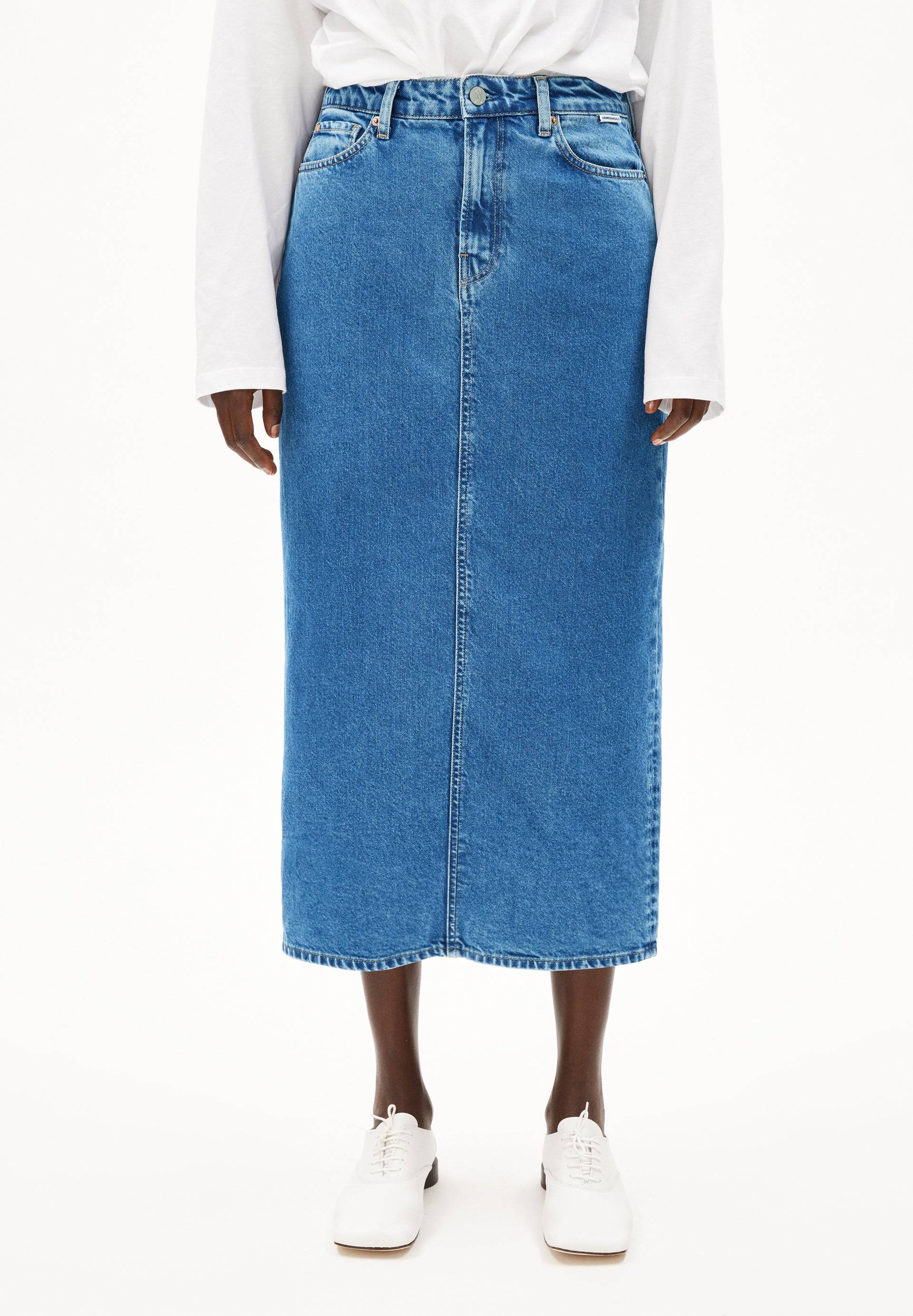KAALYKE DENIM MIDI SKIRT | daydream Jeansrock aus recycelter Baumwolle M von ARMEDANGELS