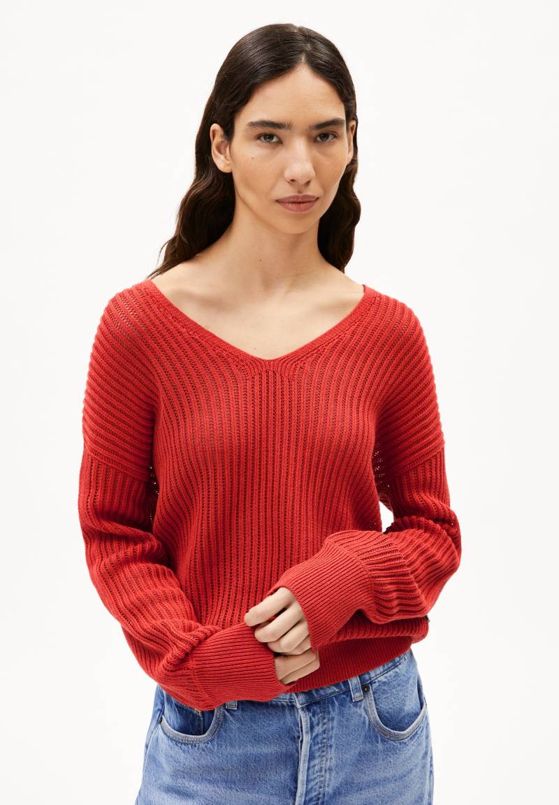 LINEN BLEND KNIT SWEATER | coral blush Pullover aus Leinen-Mix XXL von ARMEDANGELS