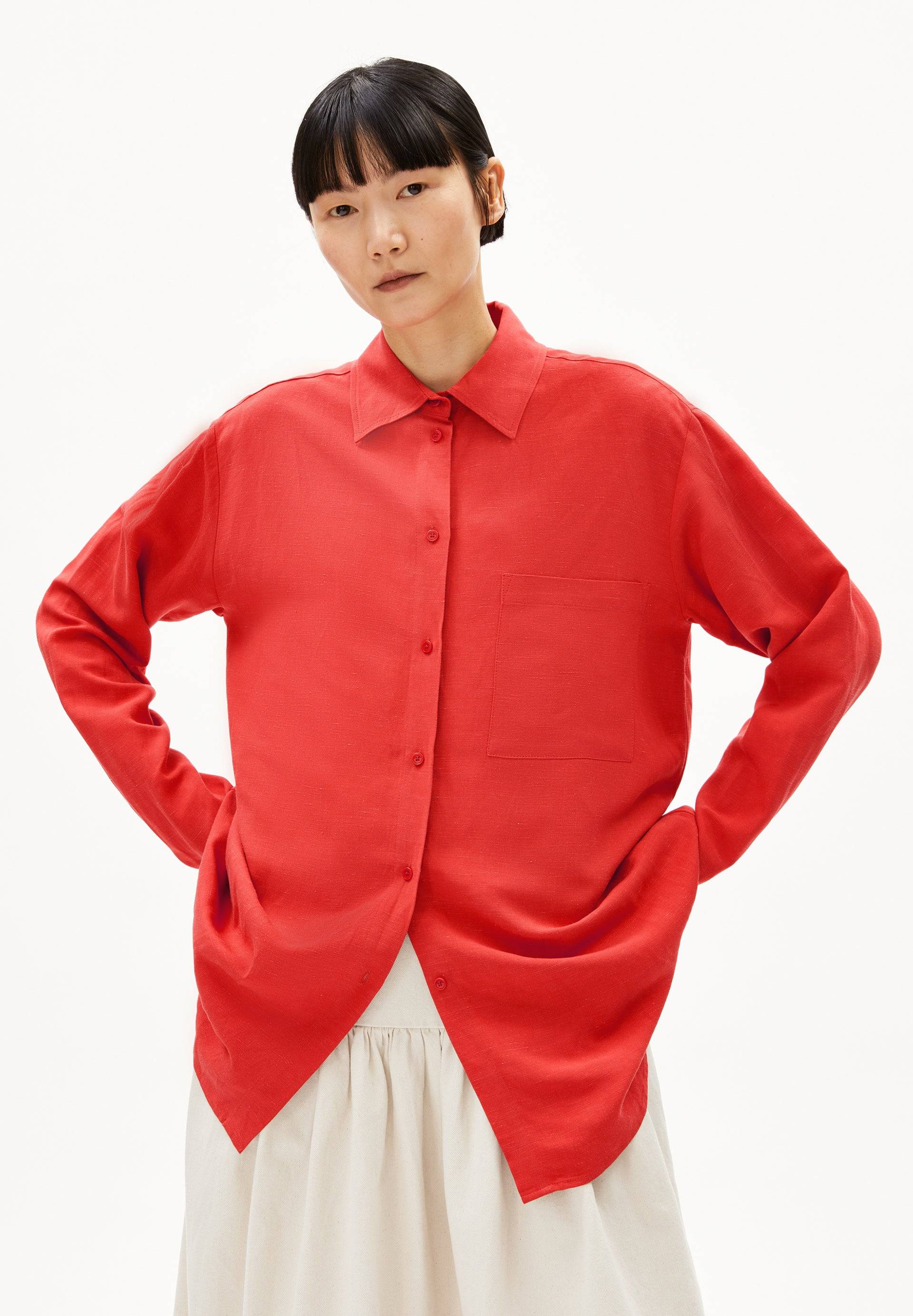 MAALGAA LINO | coral blush Bluse aus Leinen-Mix S von ARMEDANGELS