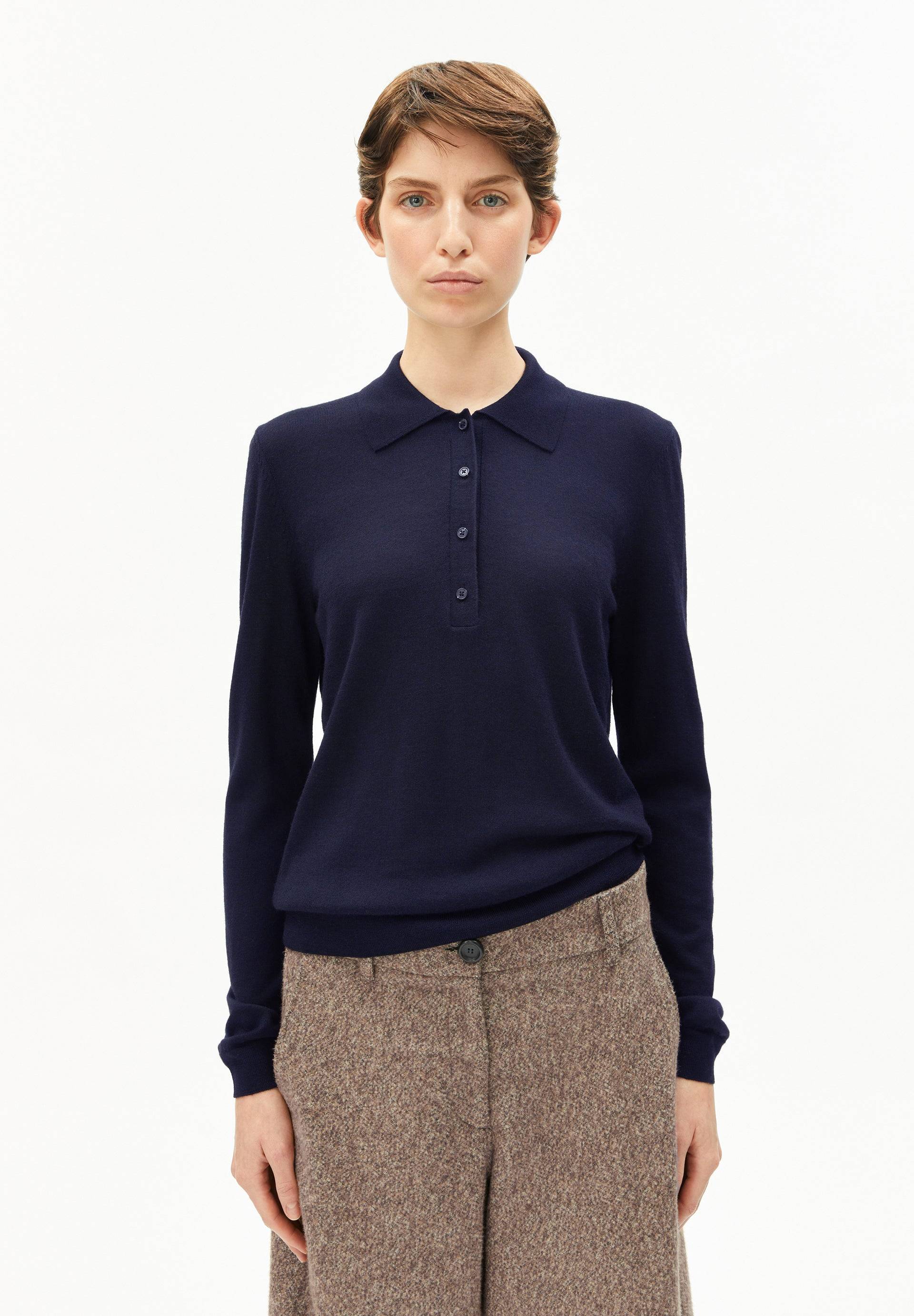 MAARGO MERINO | tinted navy Pullover aus Bio-Wolle S von ARMEDANGELS