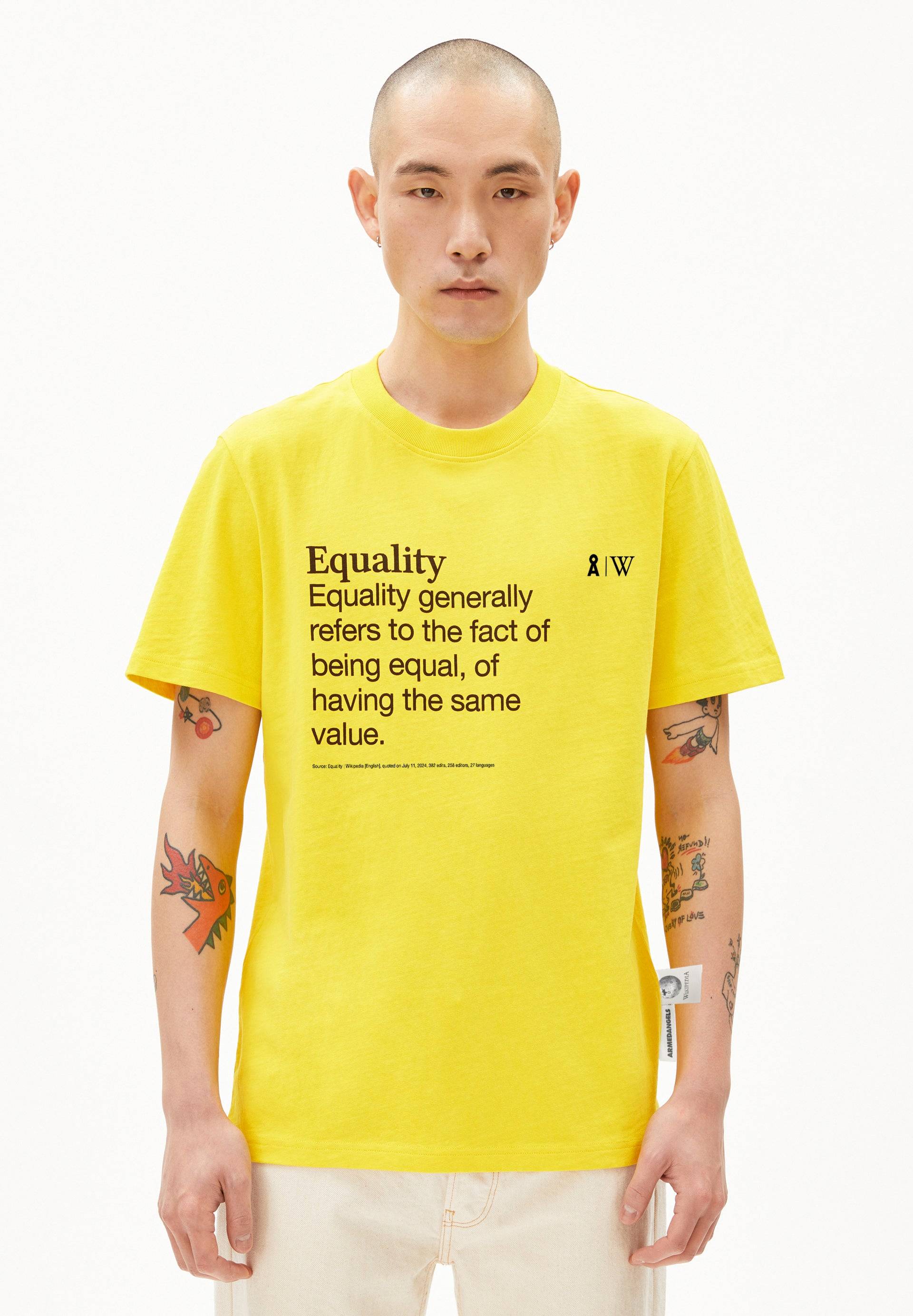 MAARKOS WIKIPEDIA | cyber yellow Heavyweight T-Shirt aus recycelter Baumwolle XL von ARMEDANGELS