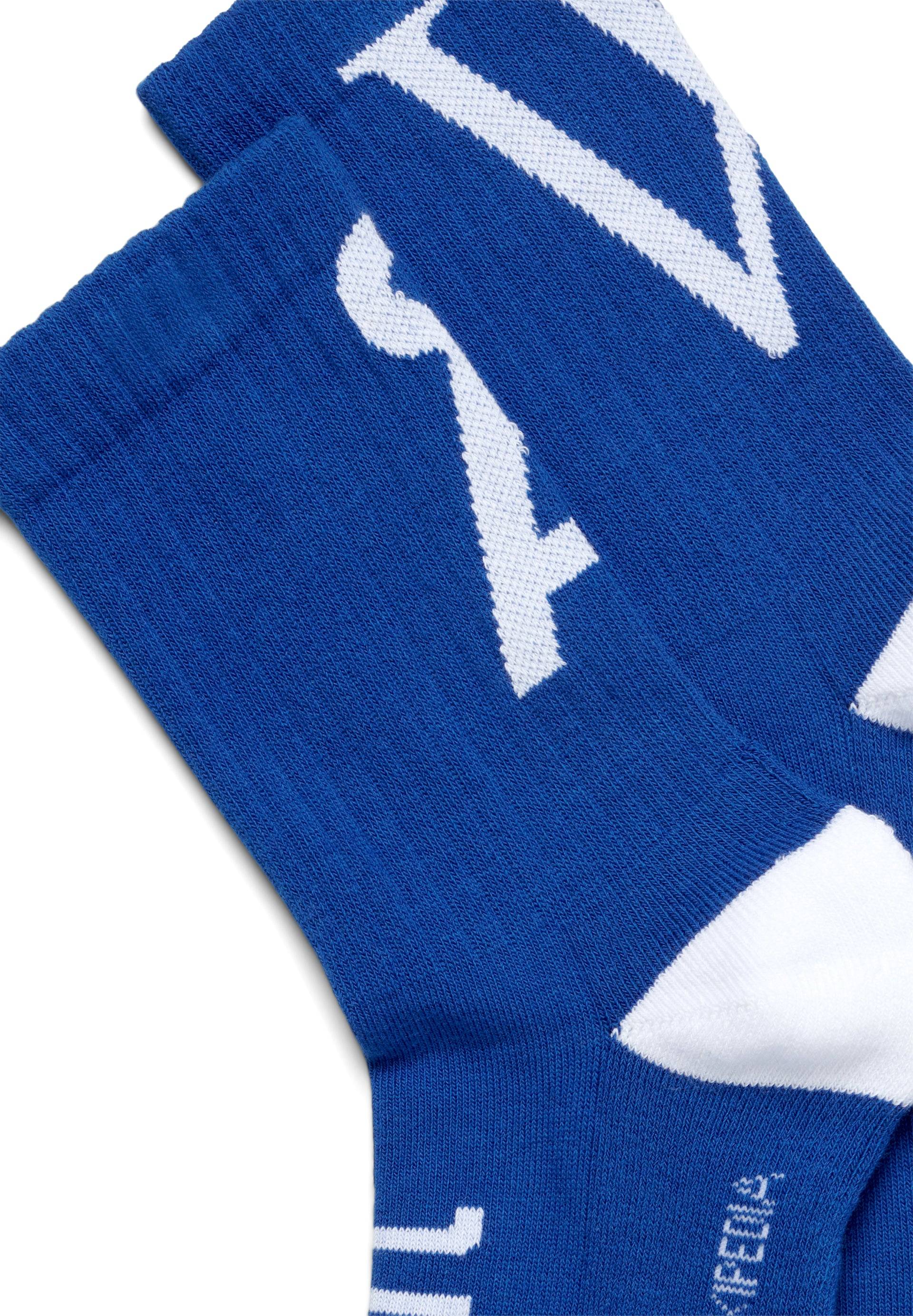 SAAMUS SHORT WIKIPEDIA | hyperlink blue-white Socken aus Bio-Baumwoll Mix 35-38 von ARMEDANGELS