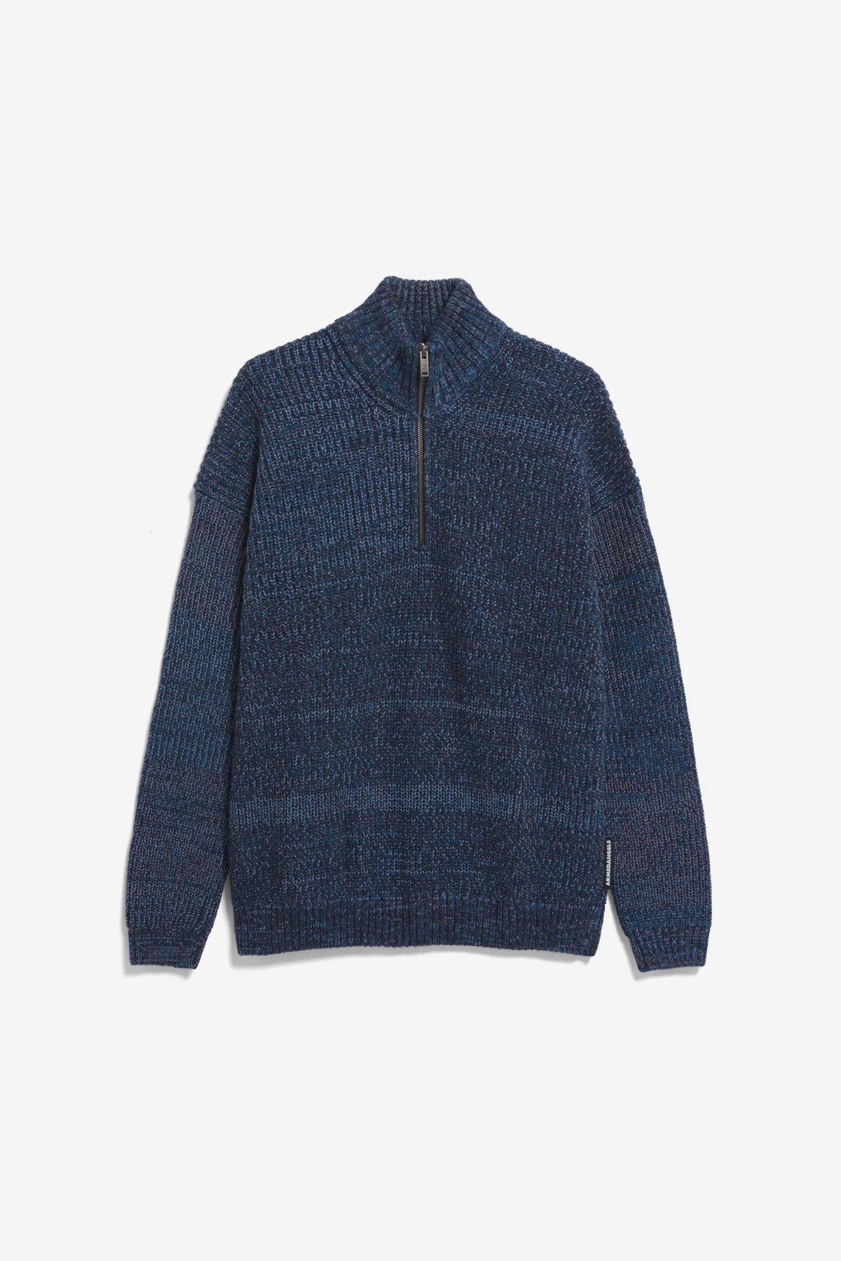 Strickpullover Michaael Mouline Wollmix Blau von ARMEDANGELS