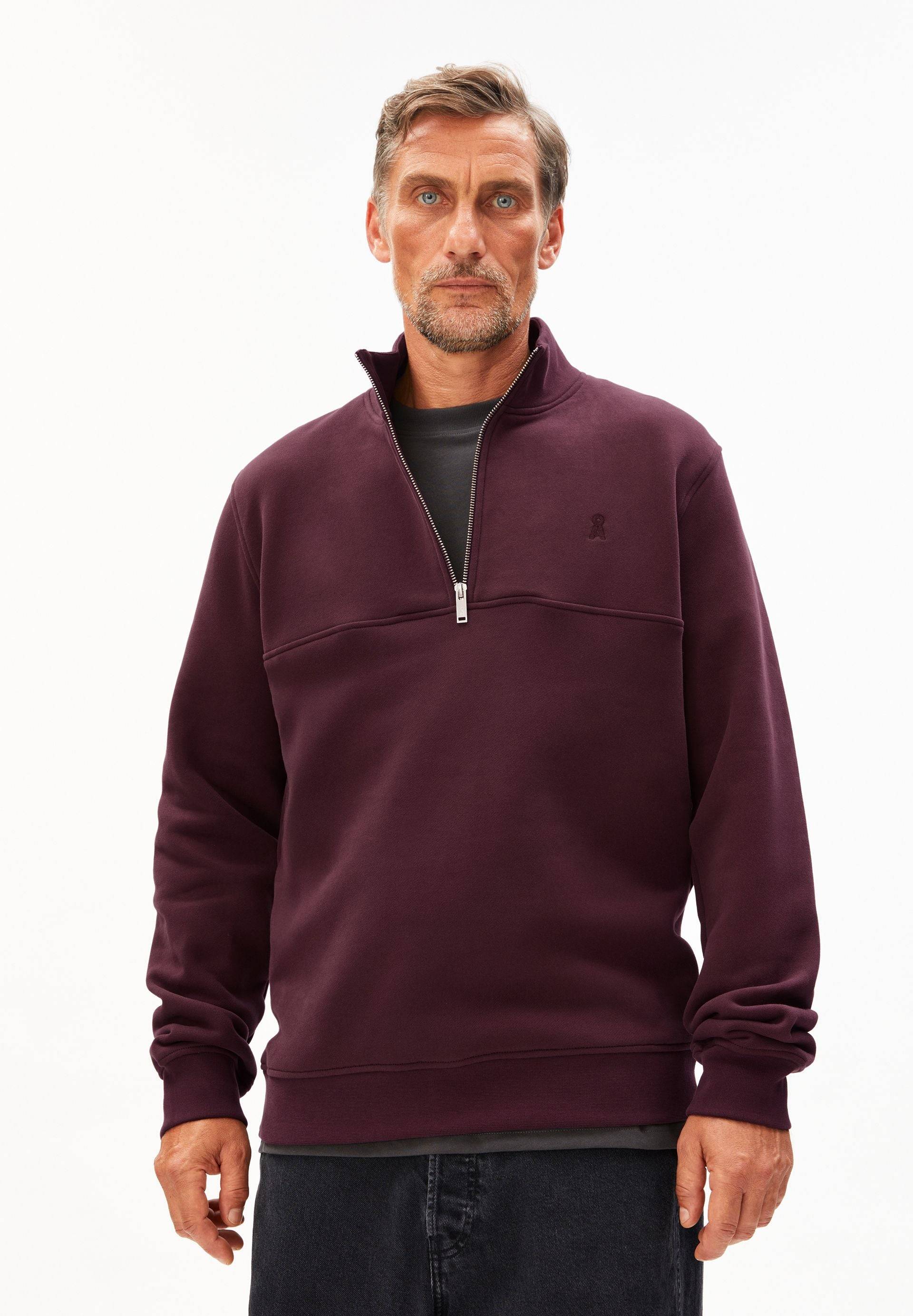 WAARLO FLEECE | dark cranberry Sweatshirt aus Bio-Baumwolle XXL von ARMEDANGELS