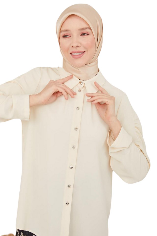 ARMİNE Hemdblusenkleid Armine-Hemd mit Rüschendetail – moderne und elegante Hijab-Mode von ARMİNE