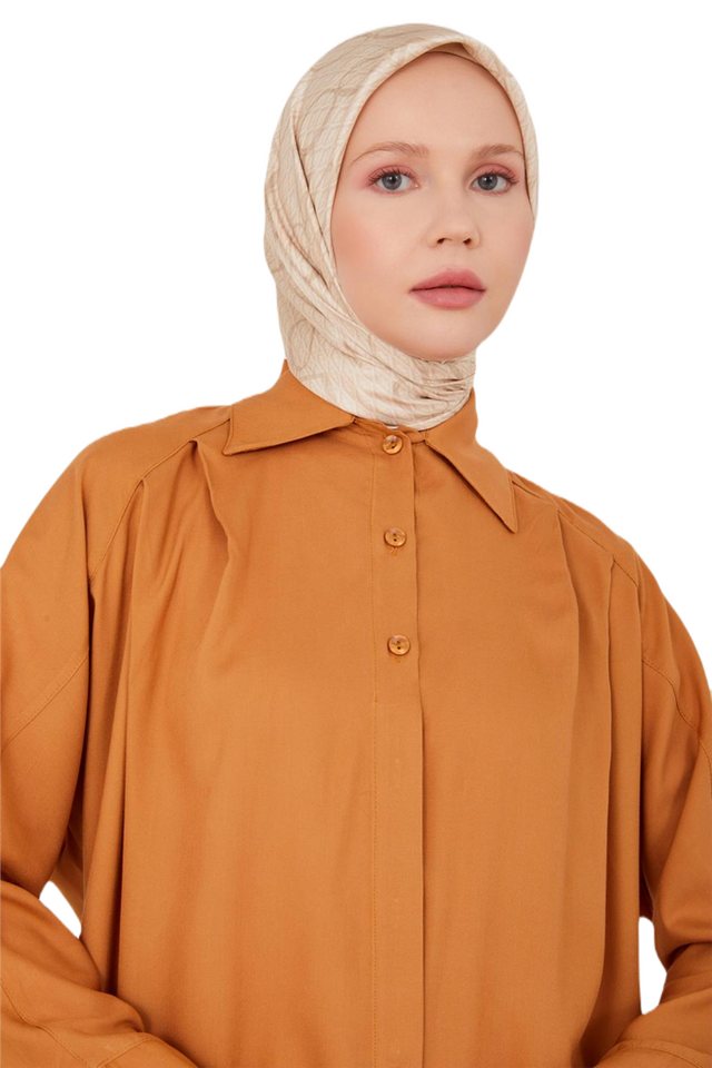 ARMİNE Hemdblusenkleid Armine-Hemd mit asymmetrischem Kragen und Falten auf der Vorderseite – von ARMİNE