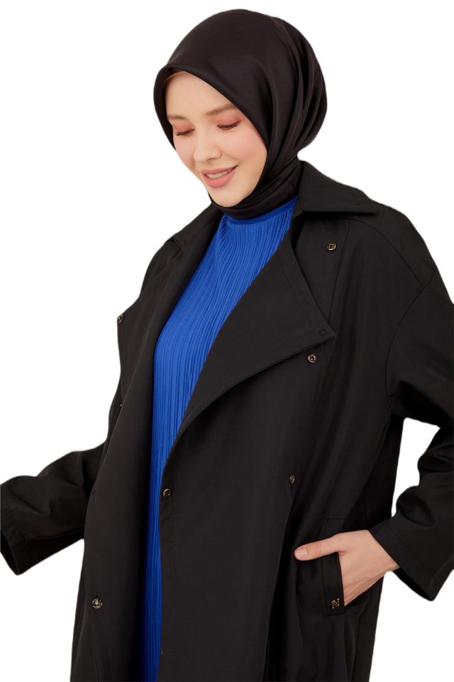 ARMİNE Langmantel Armine Double Flotilla Snap Cloak – Moderne und elegante Hijab-Mode von ARMİNE