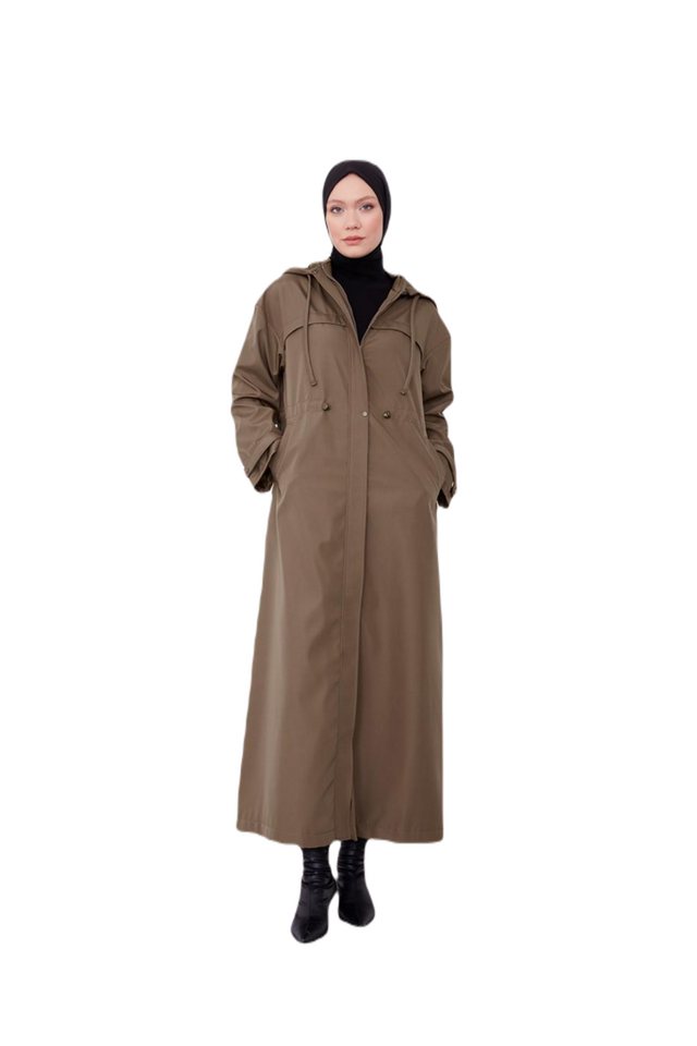 ARMİNE Langmantel Armine Mobile Kapuzenmantel mit verstellbarer Taille – moderne und ele von ARMİNE