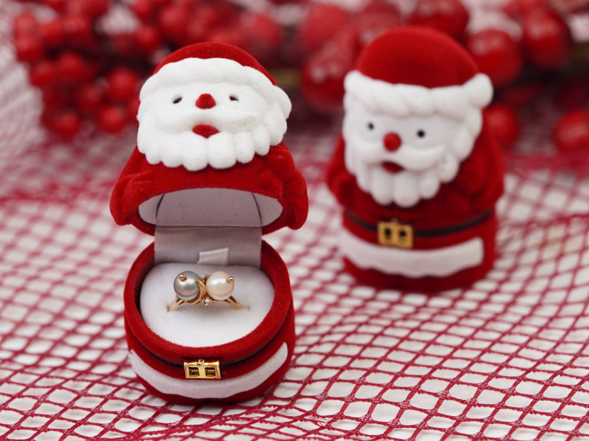 Santa Samt Schmuck Box, Weihnachts Ring Weihnachtsmann Box Santa Samt Schmuck Box, Weihnachts Ring Weihnachtsmann Box von ARMMAJewelry