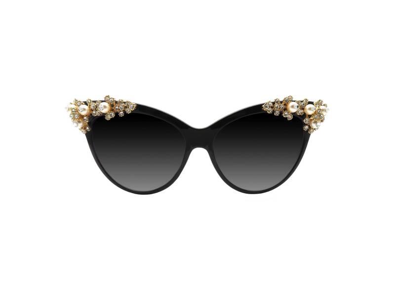 Allium - Katzenaugen-Sonnenbrille Für Damen Mit Strasssteinen Und Perlen. Einzigartige Statement Sonnenbrillen Hand Verschönerte Kollektion von AROCKONALENSEYEWEAR