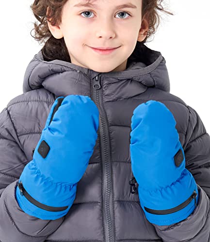 AROMA SEASON Beheizbare Handschuhe Kinder Baby mit Akku | Beheizte Kinderhandschuhe Fäustlinge für Kleinkinder | hohe Heiz- und Akkuleistung | hochwertige Verarbeitung (blue, L/XL) von AROMA SEASON