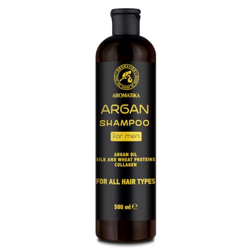 Arganöl Shampoo für Männer 480ml mit Arganöl & Pflanzenextrakte - Argan Männer Shampoo für Haarмolumen - Haarpflege mit Argan Shampoo - Haar produkte Neutrales von AROMATIKA trust the power of nature