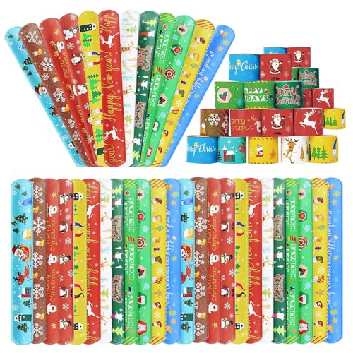 ARONRAVE 36 Pcs Schnapparmband Weihnachten Schnapparmband Kinder Weihnachten Mitgebsel Weihnachten Kinder Weihnachten Plüsch Klatscharmband Mitgebsel Kinder Party Partygeschenke Bags Füller von ARONRAVE