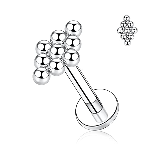 AROWRO 16G Labret Studs Lip Rings G23 Titan Monroe Lip Piercing Schmuck Innengewinde Helix Tragus Knorpel Conch Ohrring Frauen Mädchen Piercing Schmuck 6mm von AROWRO