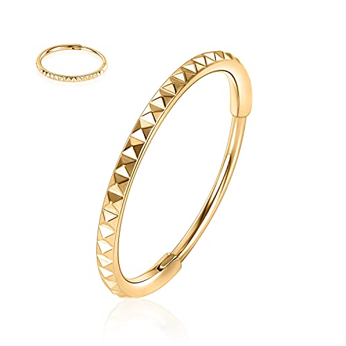 AROWRO 16G Nasenring Hoop 6mm Septum Schmuck Knorpelohrring Hoop Gold Helix Tragus Rook Piercing Schmuck Chirurgenstahl Helix Tragus Rook Ohrringe Kleine Creolen für Frauen von AROWRO