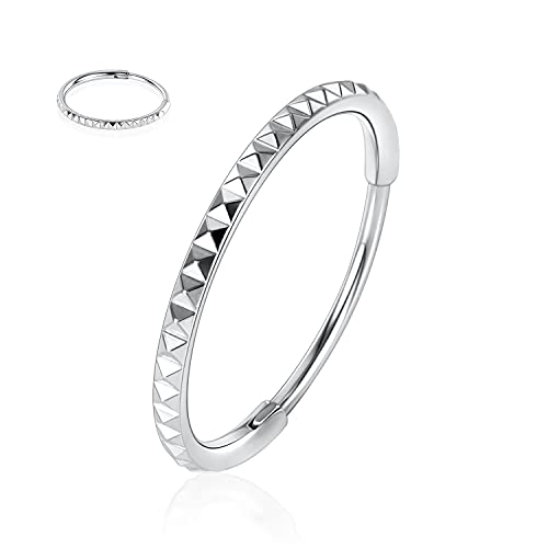 AROWRO 16G Nasenring Hoop 6mm Septum Schmuck Knorpelohrring Hoop Silber Helix Tragus Rook Piercingschmuck Chirurgenstahl Helix Tragus Rook Ohrringe Kleine Creolen für Frauen von AROWRO