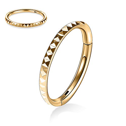 AROWRO 18G Septum Ring 6 mm Knorpel Helix Tragus Ohrring Nasenring Hoop Septum Clicker für Frauen Lippenringe Gold von AROWRO