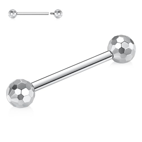 AROWRO Titan Nippel Brücke Zunge Piercing Schmuck mit Innengewinde Nippel Zunge Ringe 14G Nippel Schmuck Silber Nippel Barbell 12mm Nippel Bars für Frauen von AROWRO