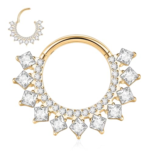 AROWRO Tragus Helix Rook Piercing Schmuck Knorpel Ohrringe für Frauen Septum Ring Daith Piercing Schmuck Nasenringe Bügel Chirurgenstahl 16G 10mm Gold von AROWRO