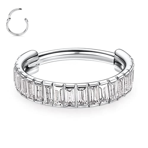 AROWRO Chirurgenstahl Gelenksegmentring CZ Conch Helix Septum Piercing Schmuck Nasenringe Creolen Conch Knorpellappen Ohrringe Huggie Ohrringe Kleine Creolen Knorpel Creolen 16G 10mm Silber von AROWRO