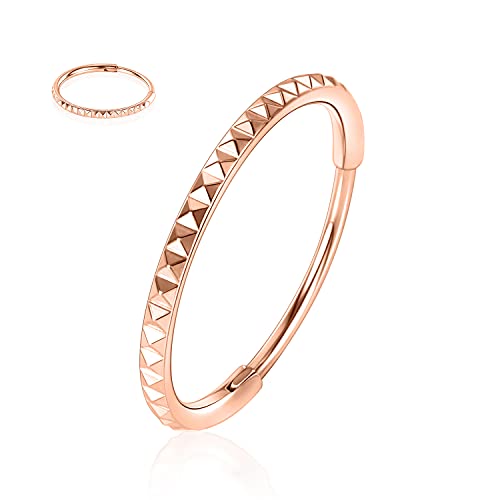 Nasenringe 16 Gauge Nasenring Creolen für Frauen 16g Nasenring Septum Schmuck Chirurgenstahl Septum Ring Septum Clicker Lippenringe Helix Ohrring Rook Ohrring Conch Rose Gold Knorpel Ohrring 10mm von AROWRO