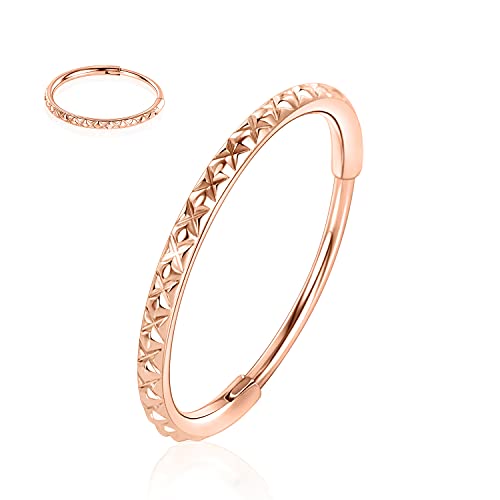 Nasenringe 18 Gauge Nasenring Creolen für Frauen 18g Nasenring Septum Schmuck Chirurgenstahl Septum Ring Septum Clicker Lippenringe Helix Ohrringe Rook Ohrringe Conch Ohrringe Lobe Ohrringe 10mm von AROWRO